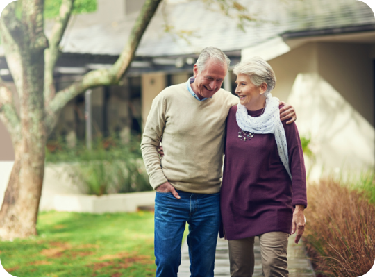 couple walking outside